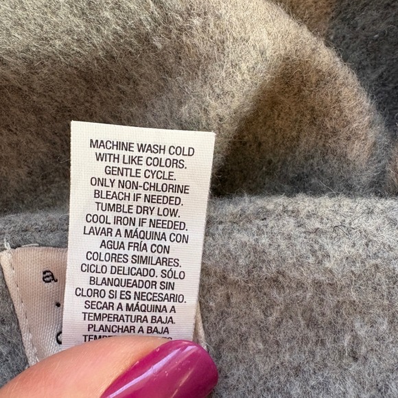 A New Day Gray Wool Blend, Elbow Sleeve, Open Front Cardigan Jacket, One Size - Picture 6 of 6